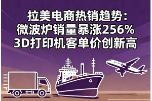 拉美電商熱銷趨勢：微波爐銷量暴漲256% 3D打印機(jī)客單價創(chuàng)新高
